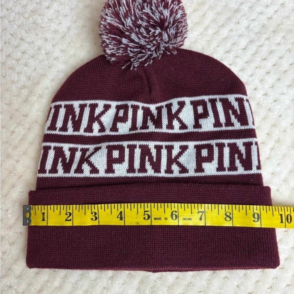 Secret PINK Knit Cap with Pom, OSFM, Adult